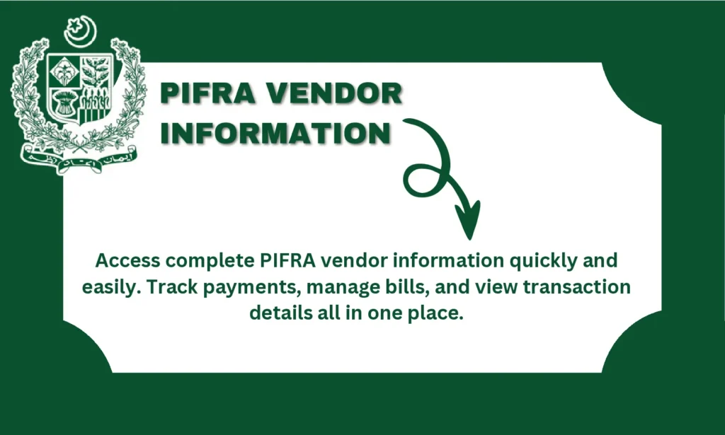 PIFRA Guide 2025 on Vendor Information 1 Quickly access PIFRA vendor details for payments and billing